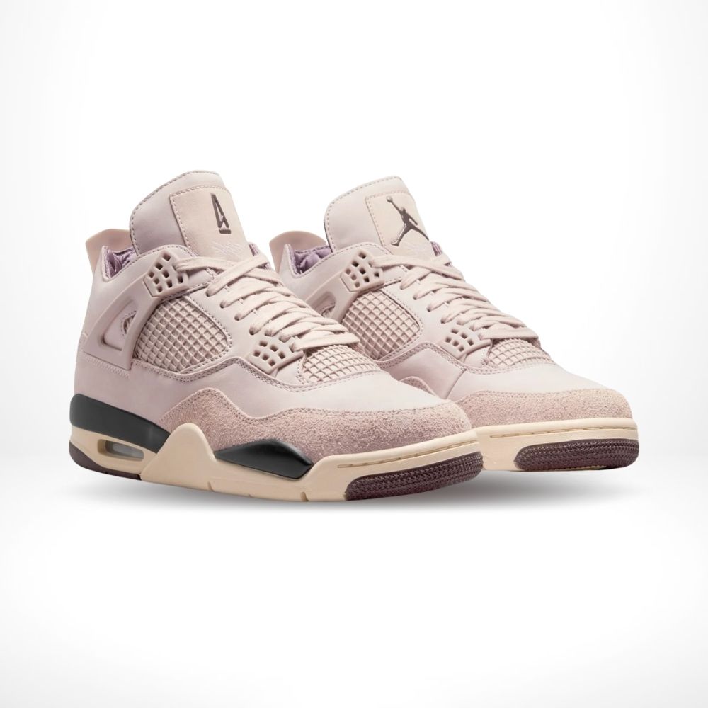 Angled front view of a full pair of Air Jordan 4