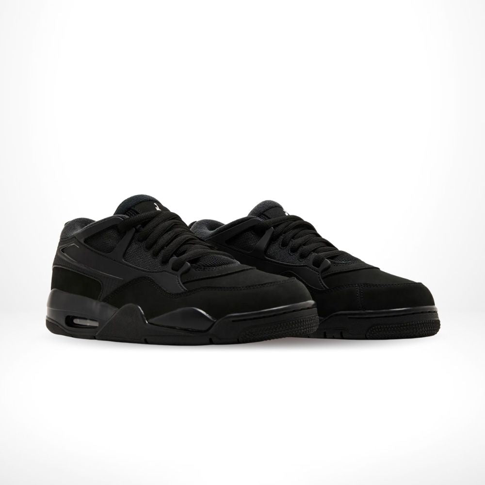 Angled front view of a full pair of Air Jordan 4