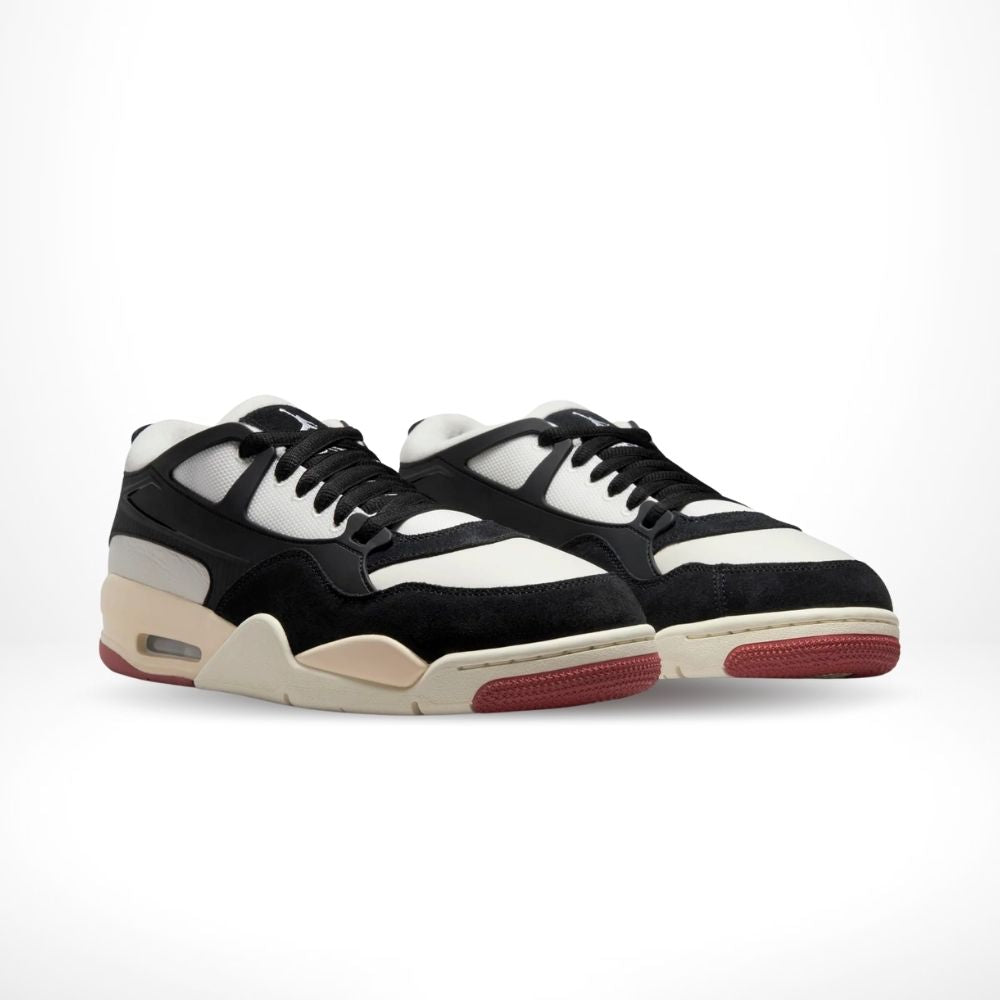 Angled front view of a full pair of Air Jordan 4