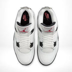 Top-down view of the Air Jordan 4 White Cement 2025