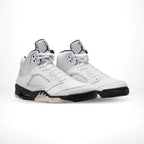 Angled front view of a full pair of Air Jordan 5