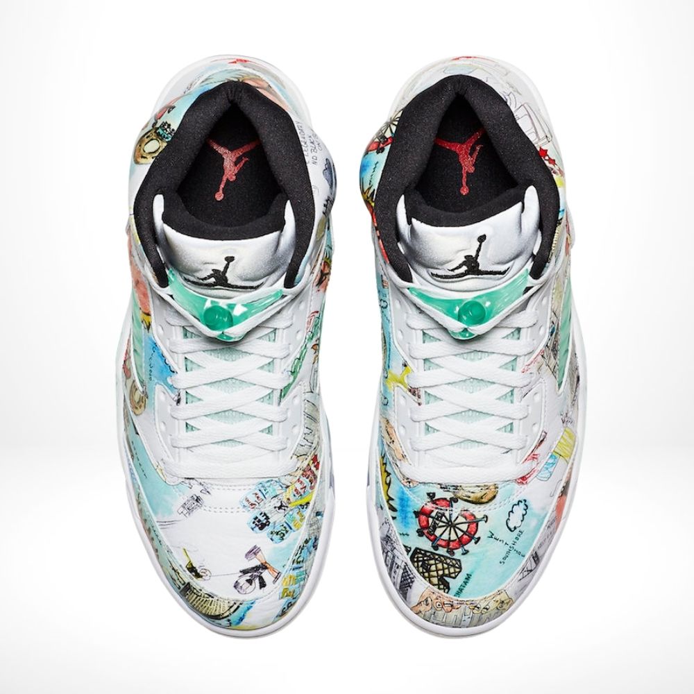Top-down view of the Air Jordan 5