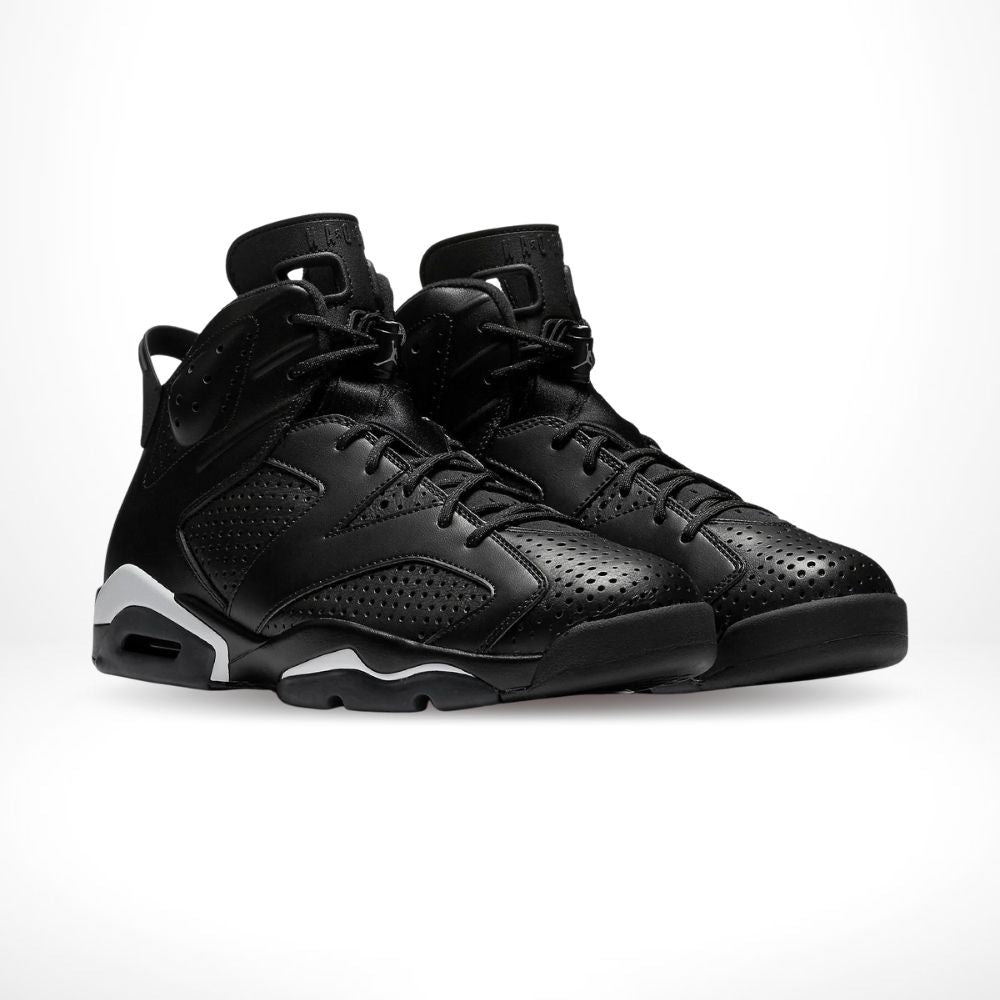 Angled front view of a full pair of Air Jordan 6