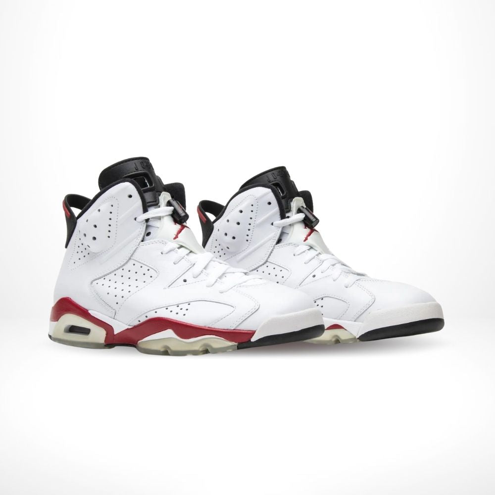 Angled front view of a full pair of Air Jordan 6