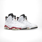 Angled front view of a full pair of Air Jordan 6