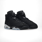 Angled front view of a full pair of Air Jordan 6