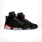 Angled front view of a full pair of Air Jordan 6