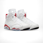 Angled front view of a full pair of Air Jordan 6