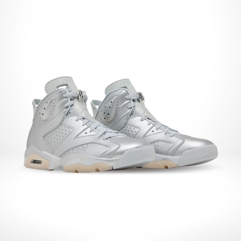 Angled front view of a full pair of Air Jordan 6
