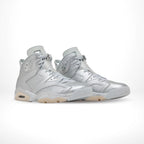 Angled front view of a full pair of Air Jordan 6