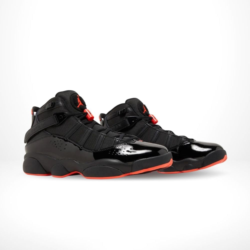 Angled front view of a full pair of Air Jordan 6
