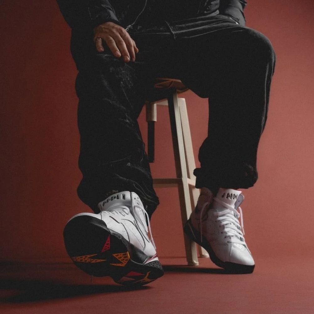 On-foot of the Air Jordan 7