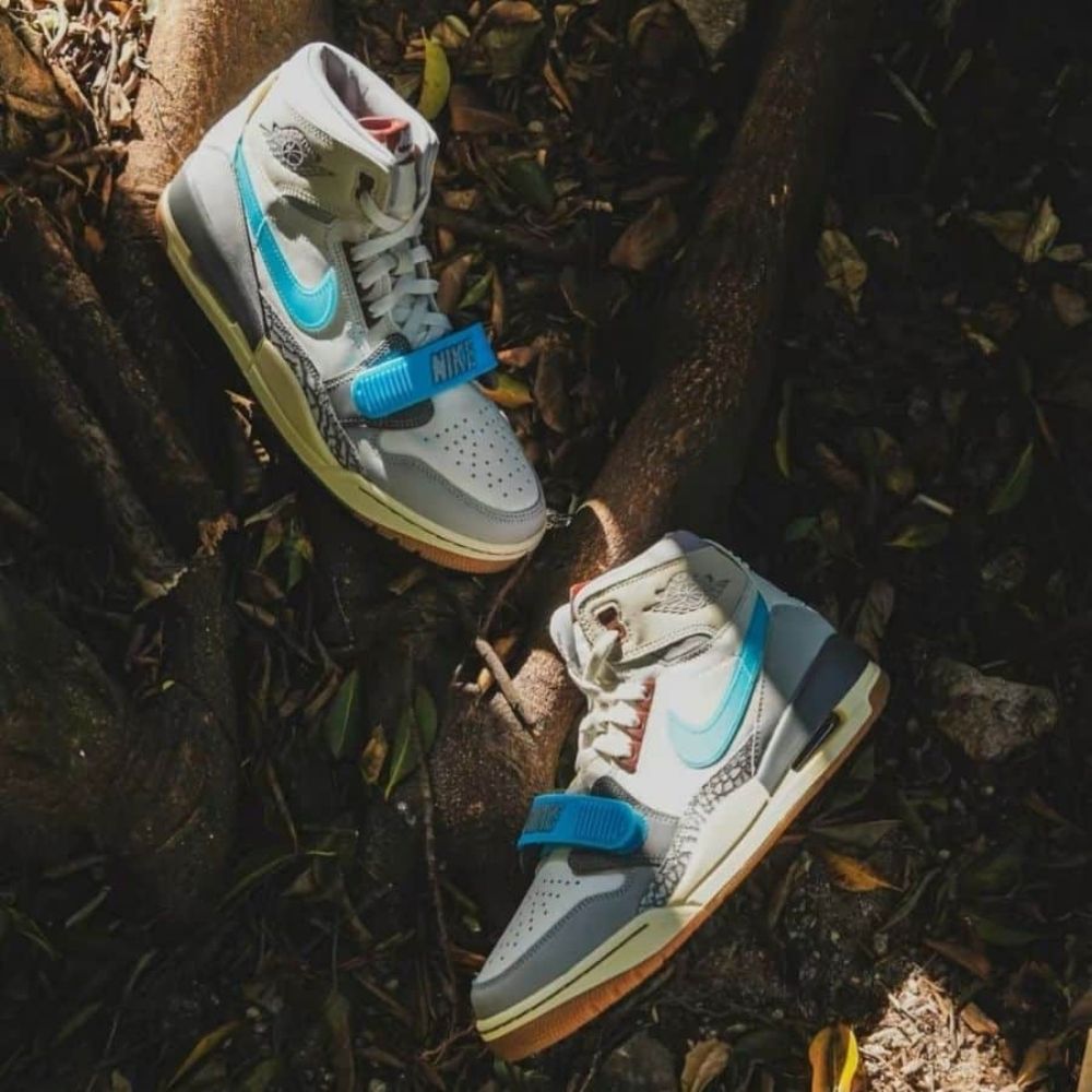 Angled front view of a full pair of Air Jordan