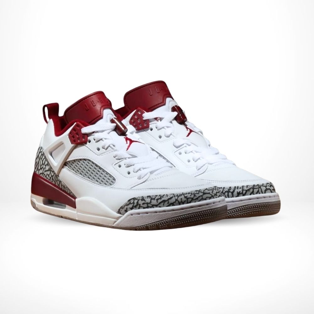 Angled front view of a full pair of Air Jordan Spizike