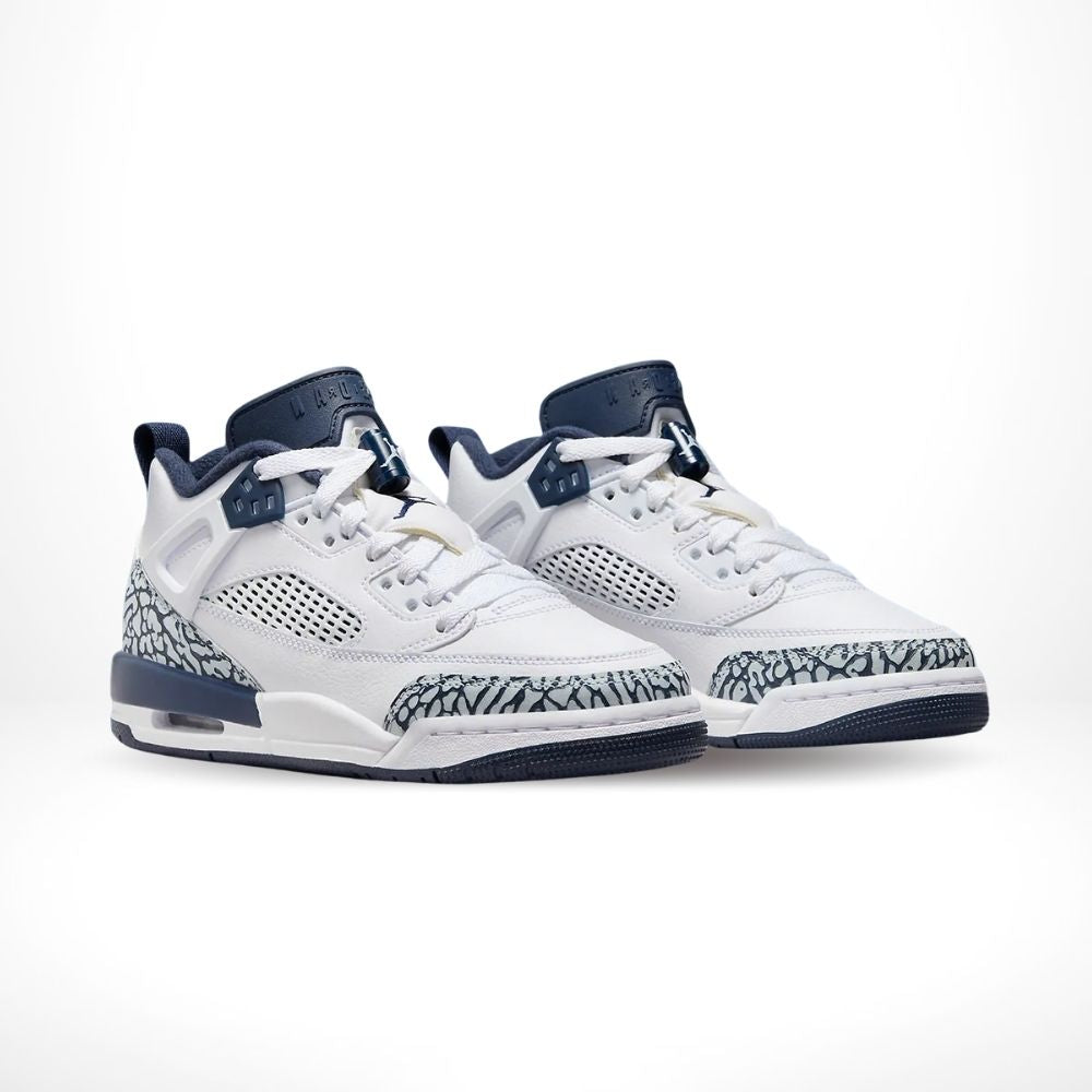 Angled front view of a full pair of Air Jordan Spizike