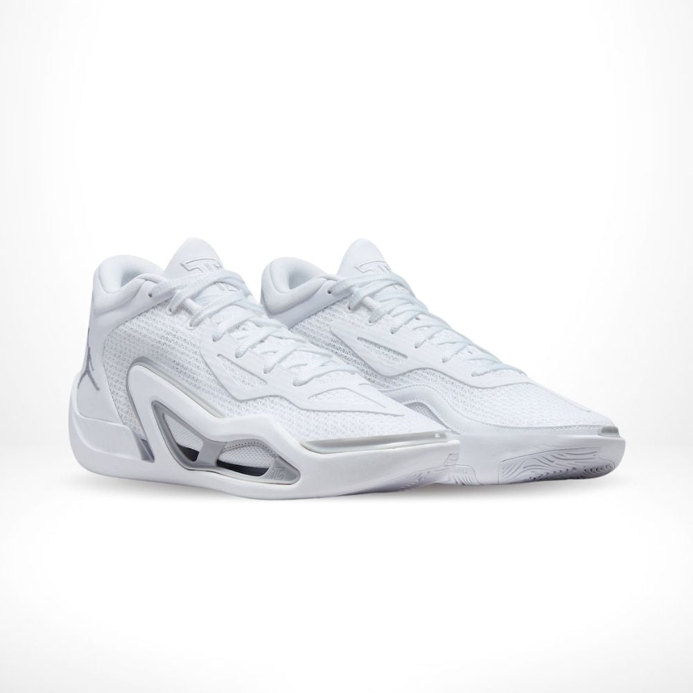 Angled front view of a full pair of Air Jordan Tatum 1