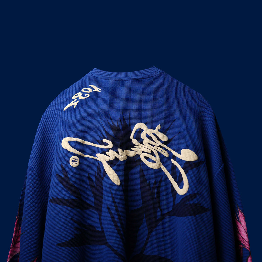 Navy Bird Of Paradise Full Sleeve T-Shirt Polkal™ BluOr