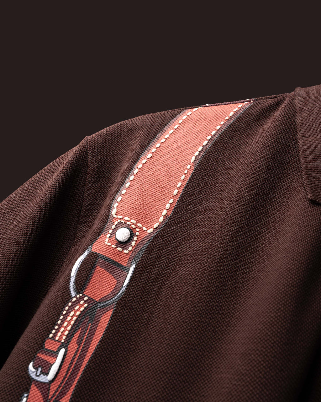 Brown Saddle Polo T-Shirt Polkal™ BluOr