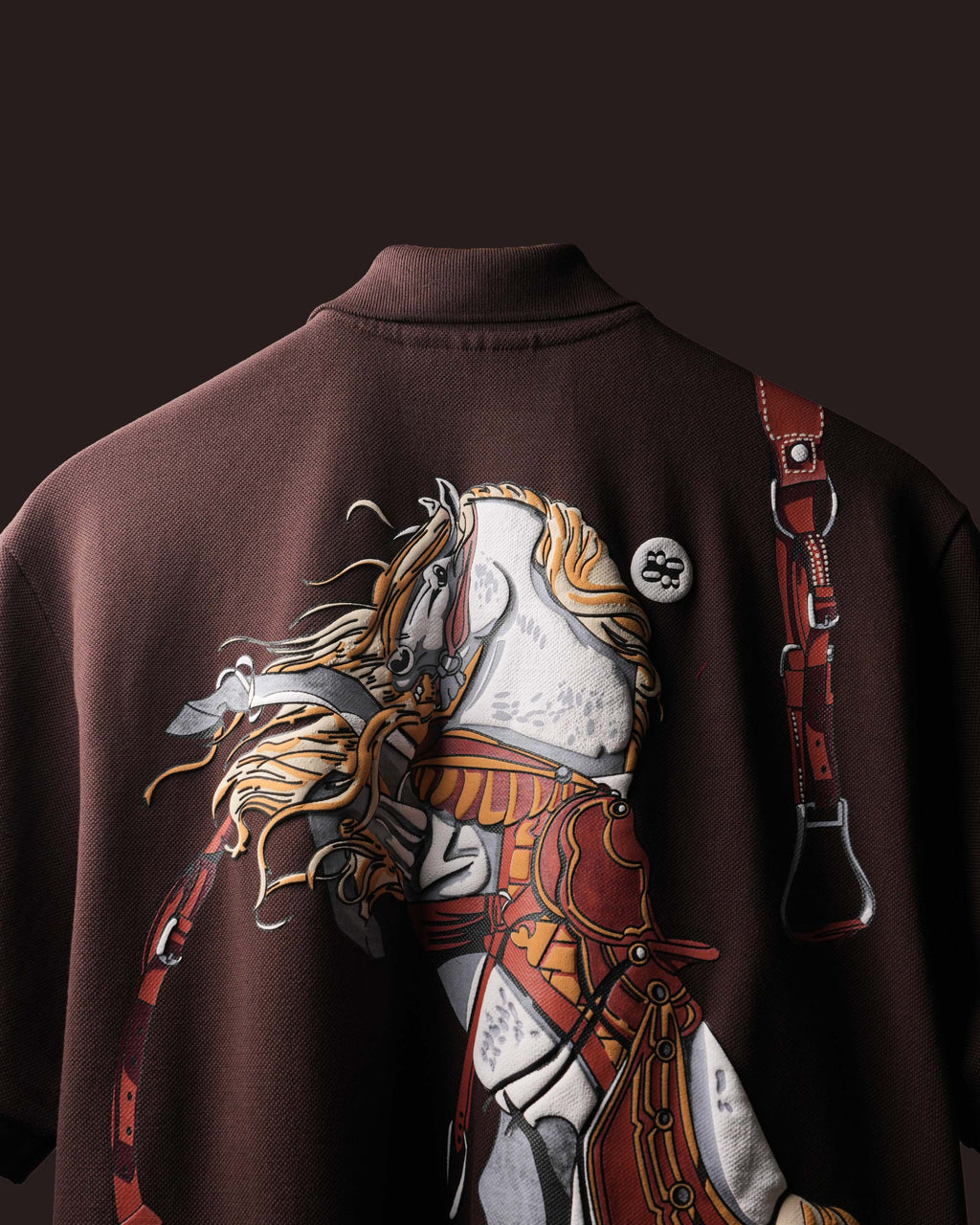 Brown Saddle Polo T-Shirt Polkal™ BluOr