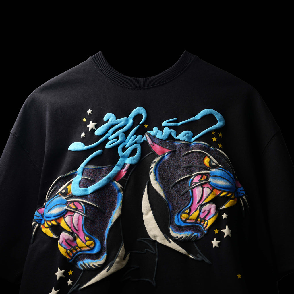 Black Wild Star T-Shirt Polkal™ BluOr