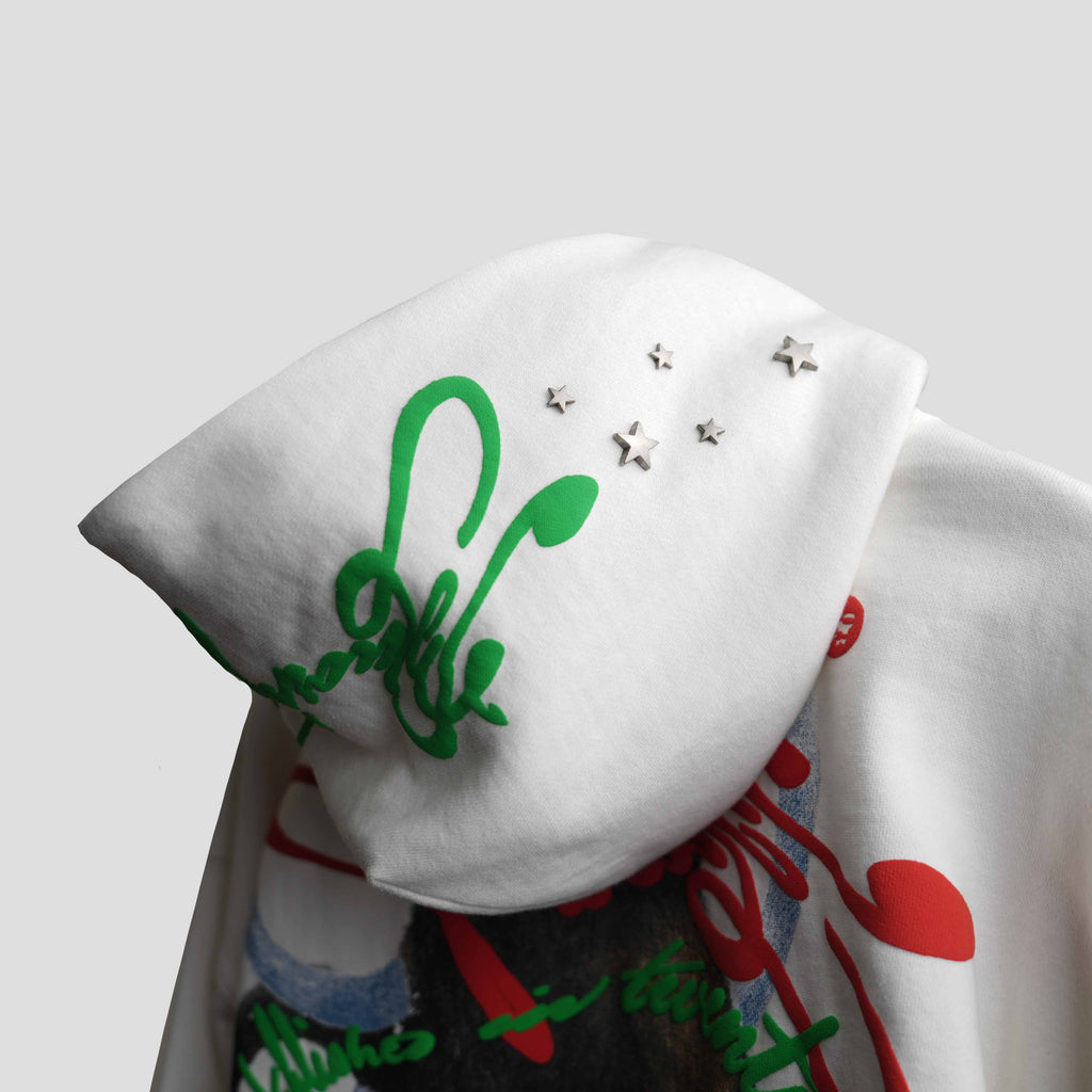 White Star Studded Hoodie Polkal™ BluOr