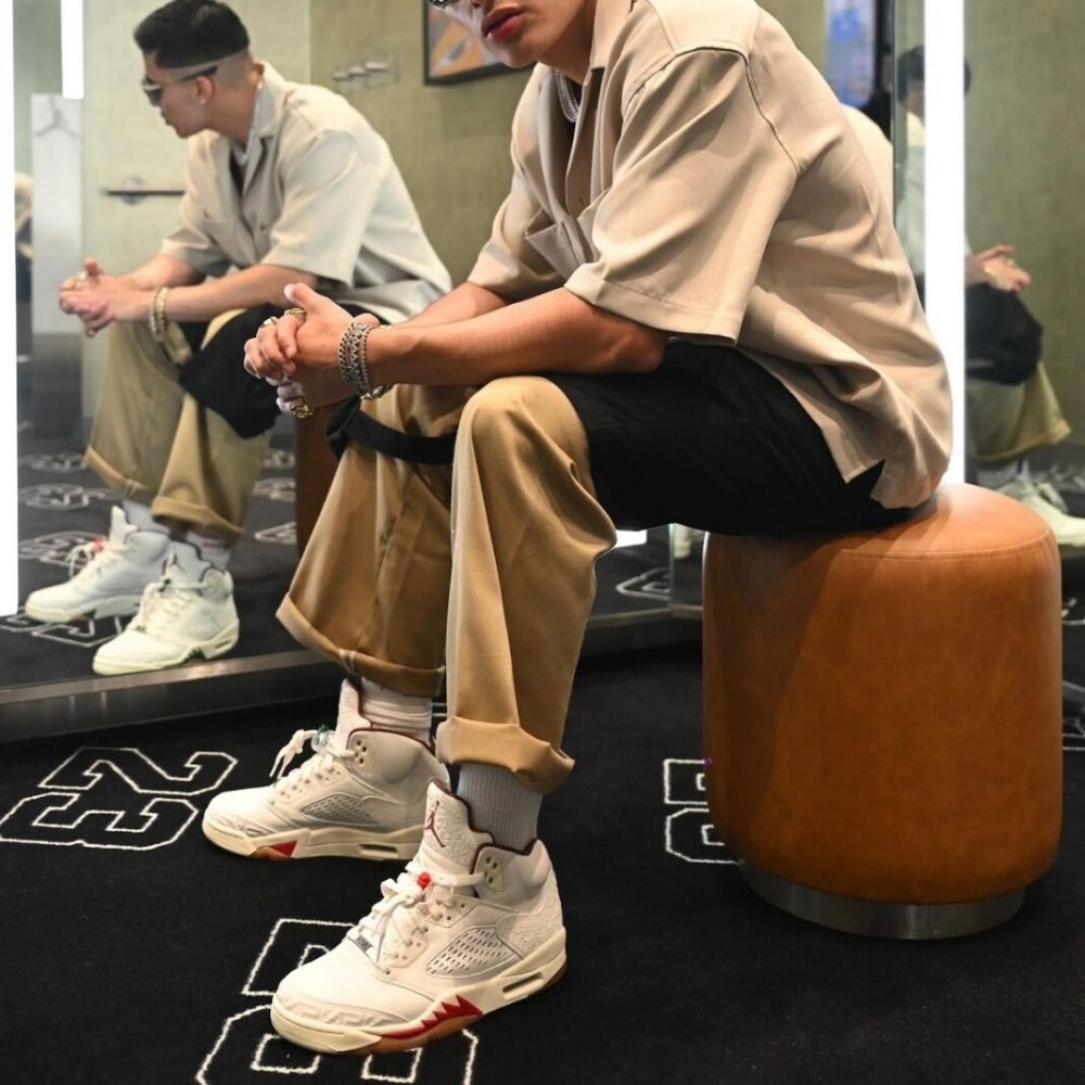 Real lifestyle image of Air Jordan 5