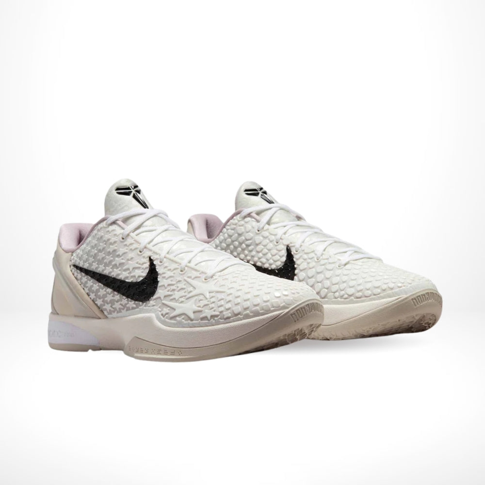 Angled front view of a full pair of Nike Kobe