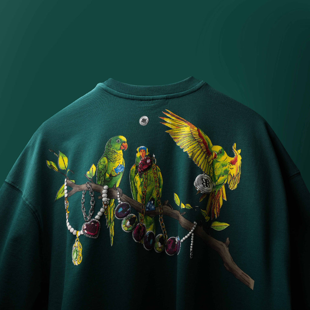 Green Birds And Bling T-Shirt Polkal™ BluOr