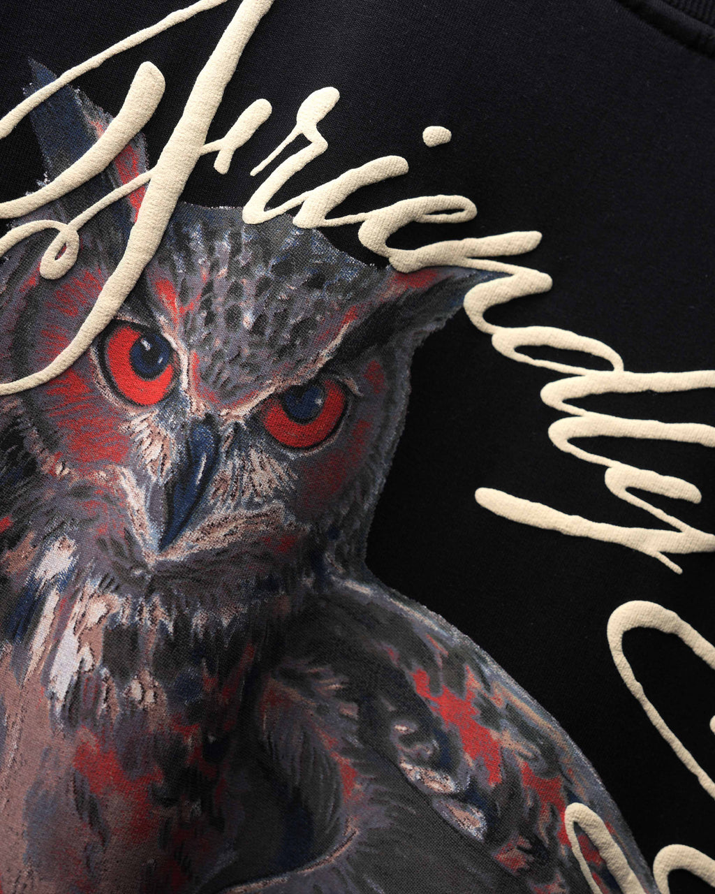 Black Phantom Owl T-Shirt Polkal™ BluOr
