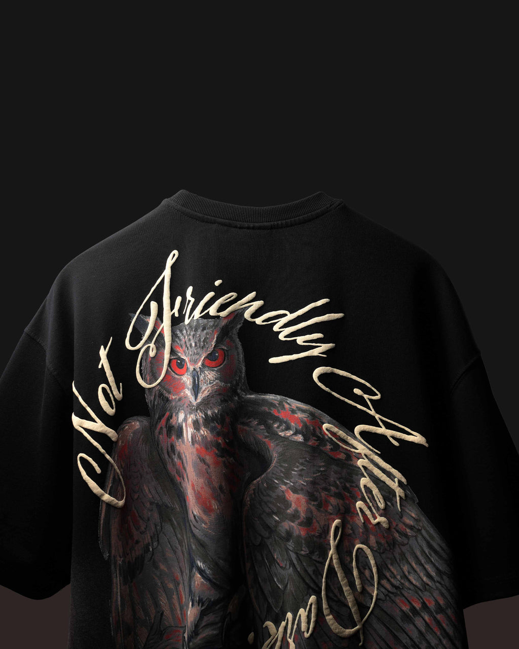 Black Phantom Owl T-Shirt Polkal™ BluOr